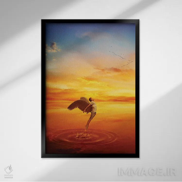 تابلو دکوراتیو ترک دنیای تو اثر سایکوشدو - نمای قابدار مشکی