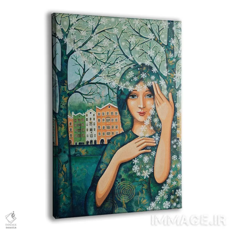 تابلو دکوراتیو طبیعت به رنگ سپید آراسته اثر دنیلا پرزیوزو اینوالر - نمای پرسپکتیو محصول