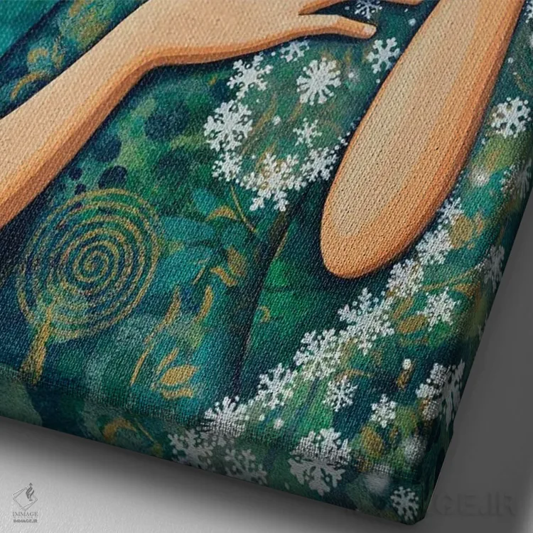 تابلو دکوراتیو طبیعت به رنگ سپید آراسته اثر دنیلا پرزیوزو اینوالر - نمای نزدیک بافت بوم