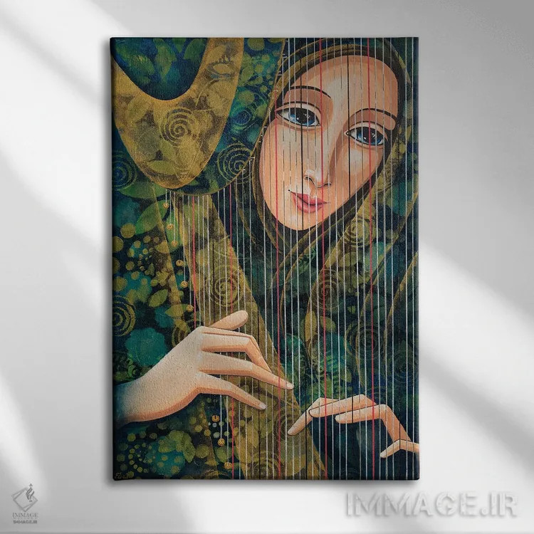 تابلو دکوراتیو سیم های روح اثر دنیلا پرزیوزو اینوالر - نمای روبهرو روی دیوار