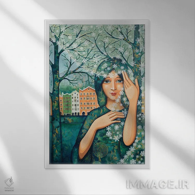 تابلو دکوراتیو طبیعت به رنگ سپید آراسته اثر دنیلا پرزیوزو اینوالر - نمای قابدار سفید
