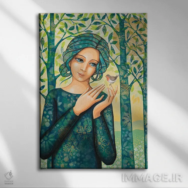 تابلو دکوراتیو بهار، افسانه سینه سرخ اثر دنیلا پرزیوزو اینوالر - نمای روبهرو روی دیوار