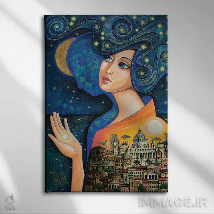 تابلو دکوراتیو رم، شهر ابدی اثر دنیلا پرزیوزو اینوالر - نمای روبهرو روی دیوار