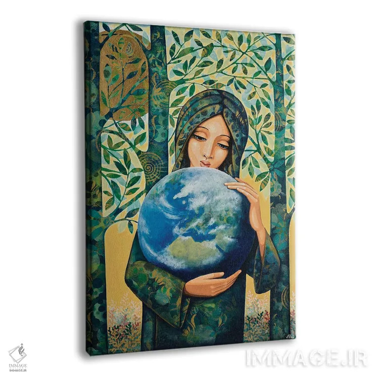 تابلو دکوراتیو دنیا در دستان تو اثر دنیلا پرزیوزو اینوالر - نمای پرسپکتیو محصول