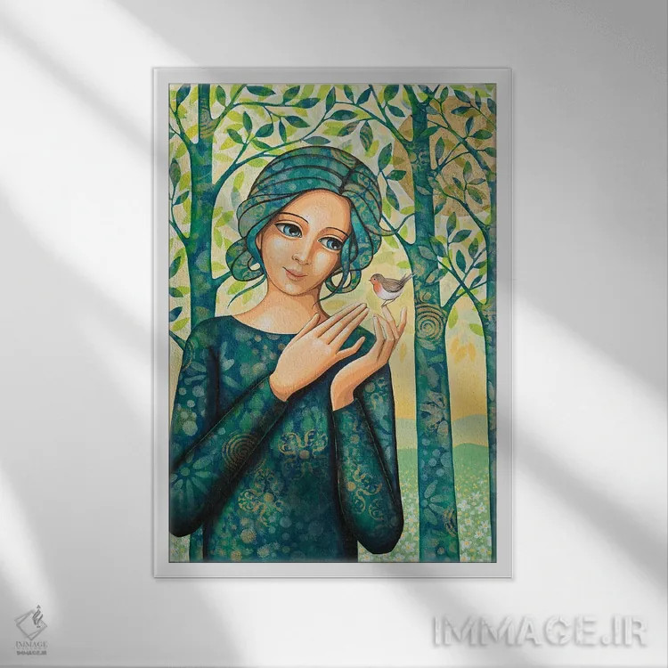 تابلو دکوراتیو بهار، افسانه سینه سرخ اثر دنیلا پرزیوزو اینوالر - نمای قابدار سفید