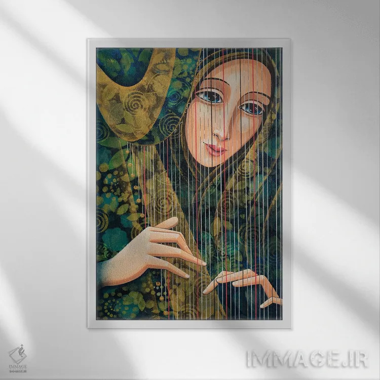 تابلو دکوراتیو سیم های روح اثر دنیلا پرزیوزو اینوالر - نمای قابدار سفید