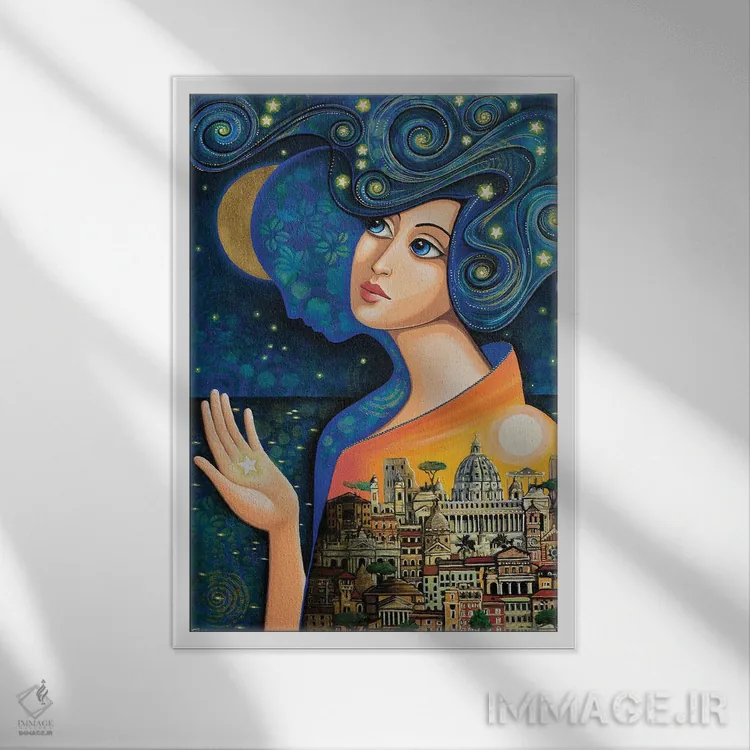 تابلو دکوراتیو رم، شهر ابدی اثر دنیلا پرزیوزو اینوالر - نمای قابدار سفید