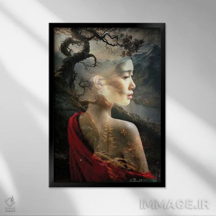 تابلو دکوراتیو تعمق ها اثر دومینیک بادوئل - نمای قابدار مشکی