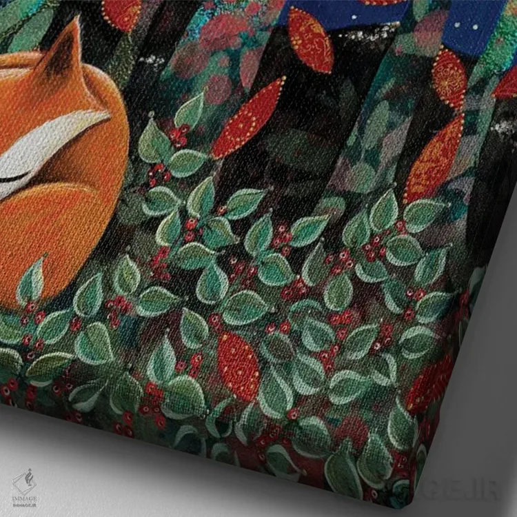 تابلو دکوراتیو خواب روباه اثر دنیلا پرزیوزو اینوالر - نمای نزدیک بافت بوم