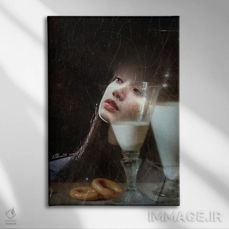 تابلو دکوراتیو خوراک مختصر اثر دومینیک بادوئل - نمای روبهرو روی دیوار