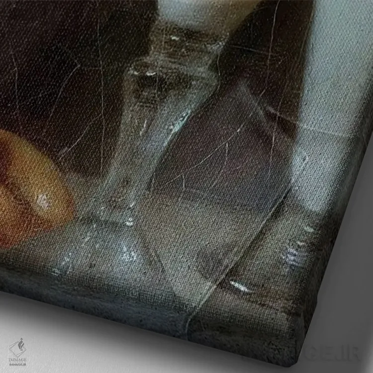 تابلو دکوراتیو خوراک مختصر اثر دومینیک بادوئل - نمای نزدیک بافت بوم