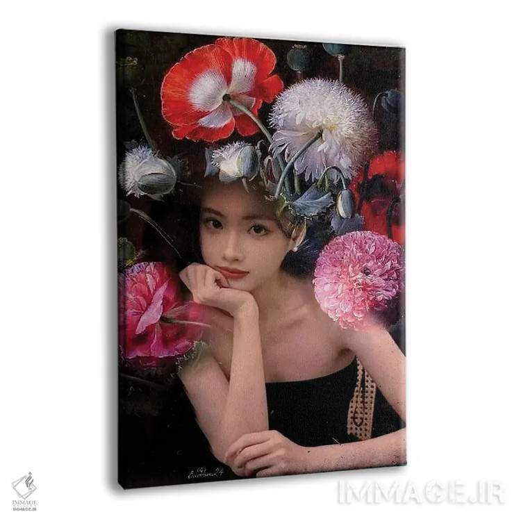 تابلو دکوراتیو دختر پوم پوم اثر دومینیک بادوئل - نمای پرسپکتیو محصول