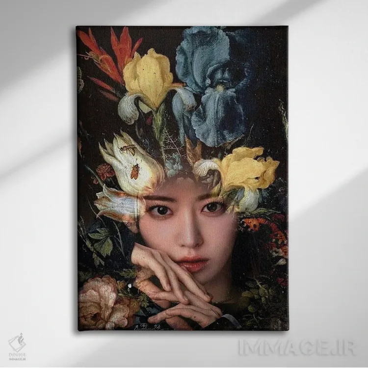 تابلو دکوراتیو جنگجوی گل ها اثر دومینیک بادوئل - نمای روبهرو روی دیوار