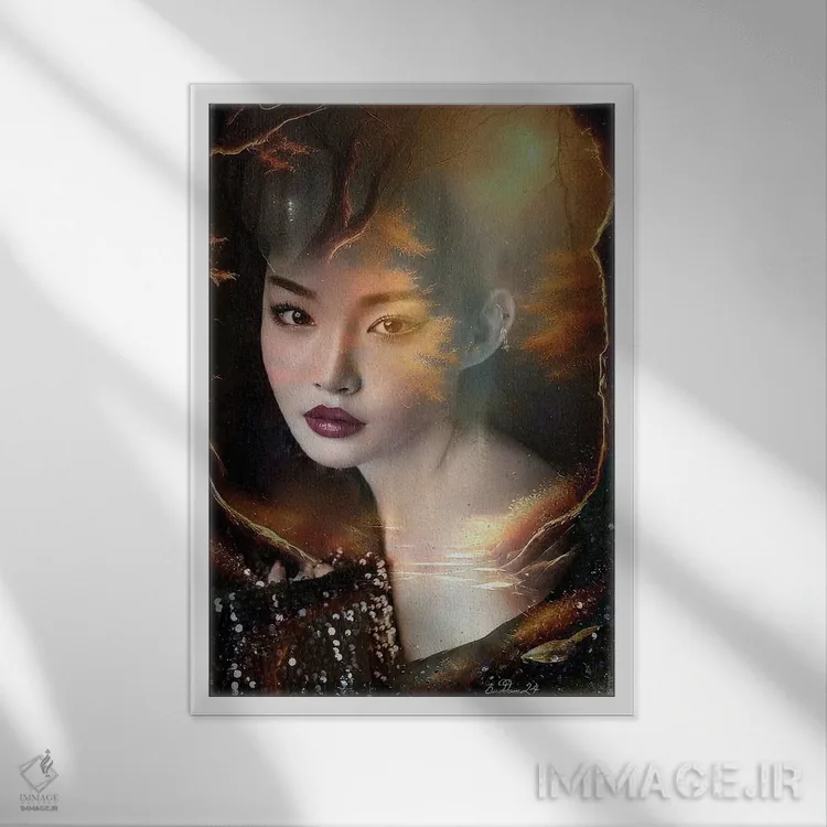 تابلو دکوراتیو افسون اثر دومینیک بادوئل - نمای قابدار سفید