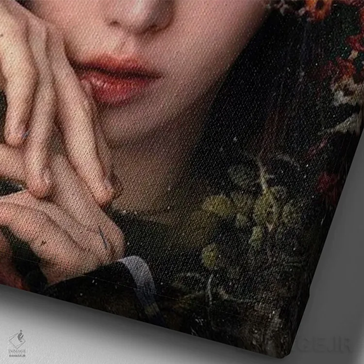 تابلو دکوراتیو جنگجوی گل ها اثر دومینیک بادوئل - نمای نزدیک بافت بوم