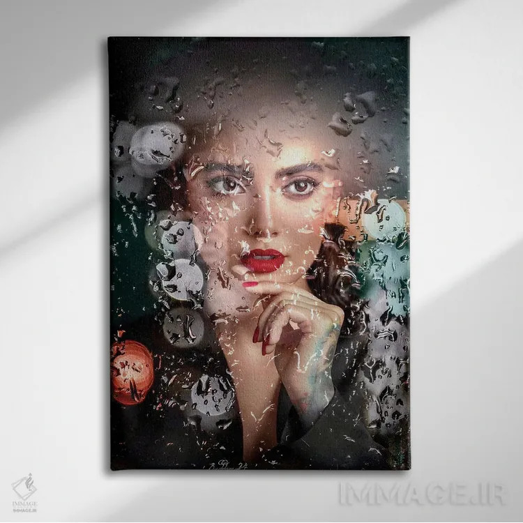 تابلو دکوراتیو چراغ های خیس اثر دومینیک بادوئل - نمای روبهرو روی دیوار