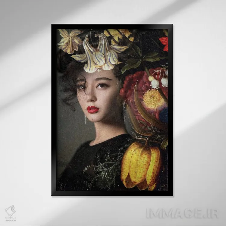 تابلو دکوراتیو مجلل اثر دومینیک بادوئل - نمای قابدار مشکی