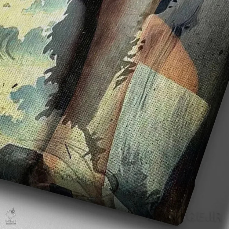 تابلو دکوراتیو خیال شرقی اثر دومینیک بادوئل - نمای نزدیک بافت بوم