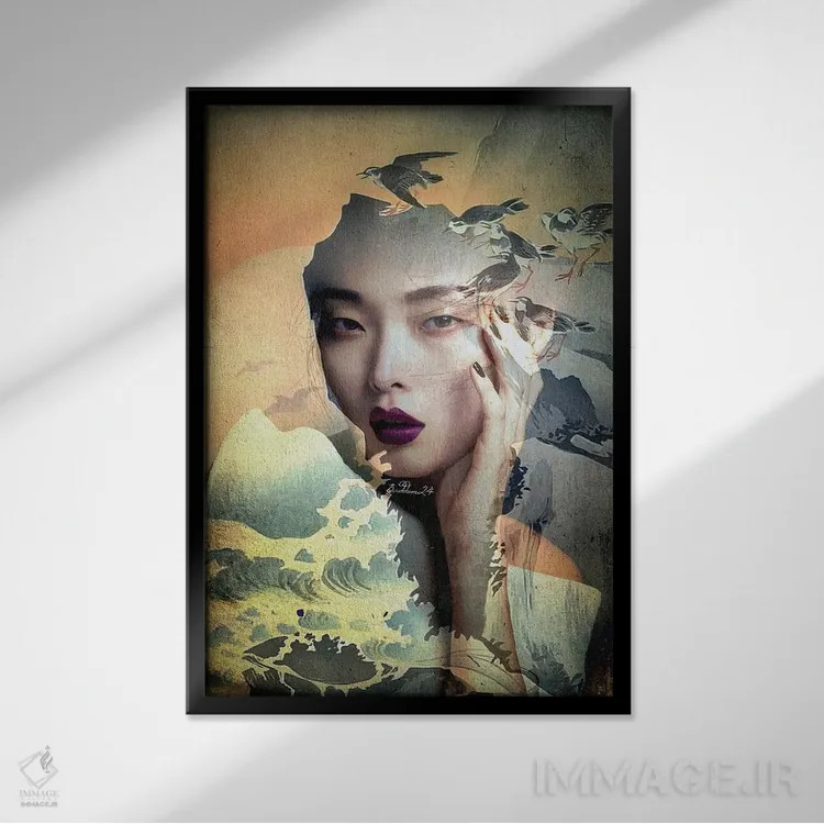 تابلو دکوراتیو خیال شرقی اثر دومینیک بادوئل - نمای قابدار مشکی