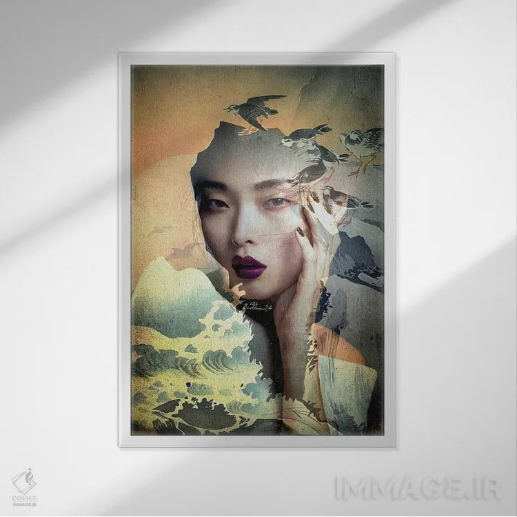 تابلو دکوراتیو خیال شرقی اثر دومینیک بادوئل - نمای قابدار سفید