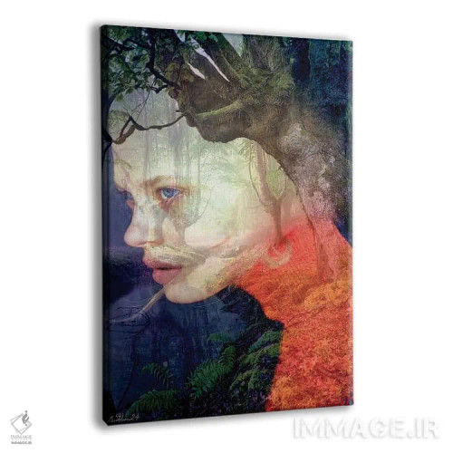 تابلو دکوراتیو حوری نارنجی اثر دومینیک بادوئل - نمای پرسپکتیو محصول