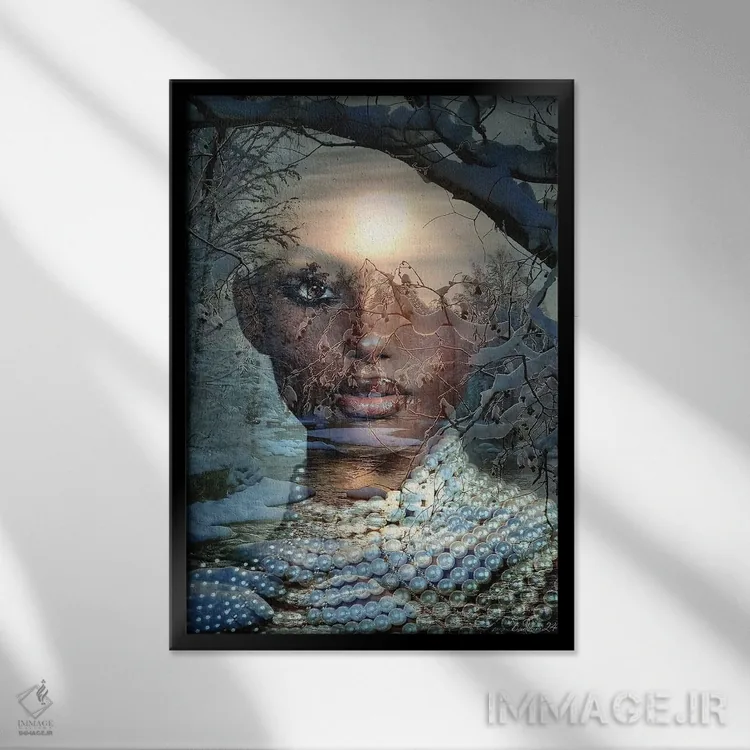 تابلو دکوراتیو زمستان تاریک اثر دومینیک بادوئل - نمای قابدار مشکی