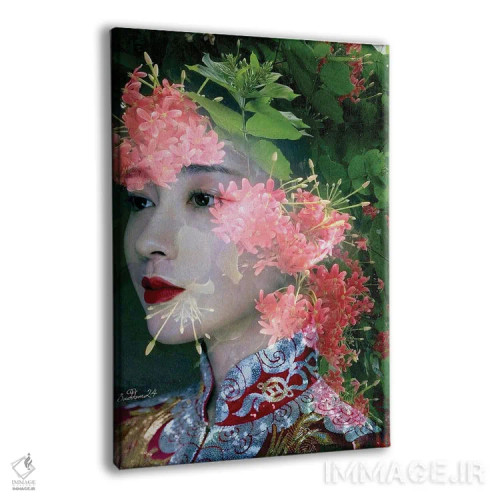 تابلو دکوراتیو بانویی در باغ گل اثر دومینیک بادوئل - نمای پرسپکتیو محصول