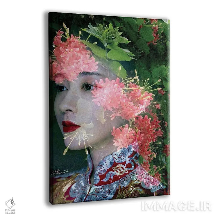 تابلو دکوراتیو بانویی در باغ گل اثر دومینیک بادوئل - نمای پرسپکتیو محصول