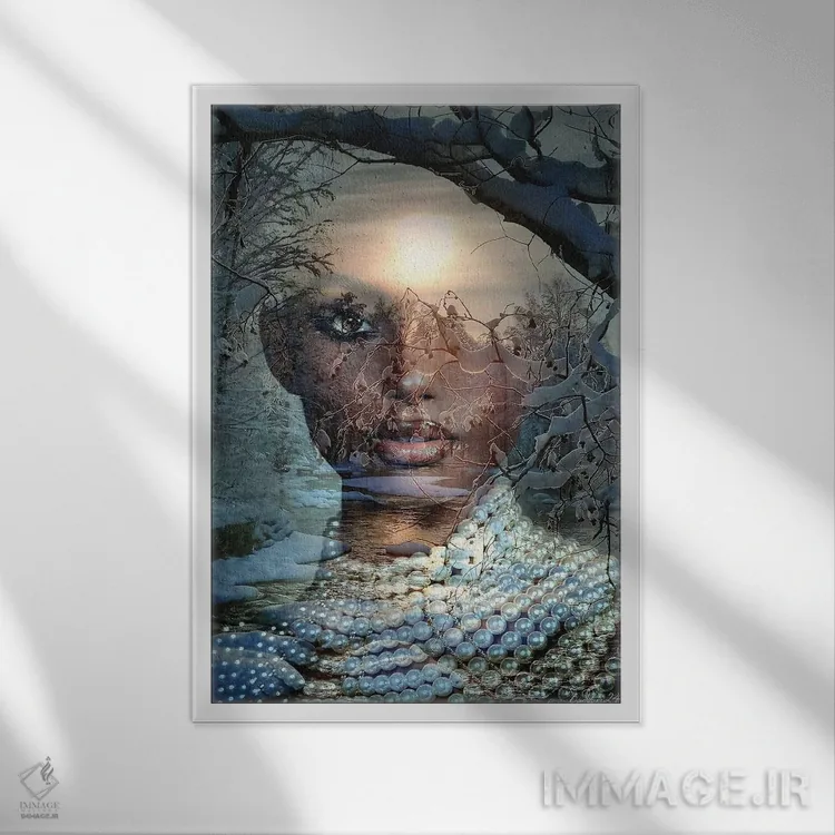 تابلو دکوراتیو زمستان تاریک اثر دومینیک بادوئل - نمای قابدار سفید