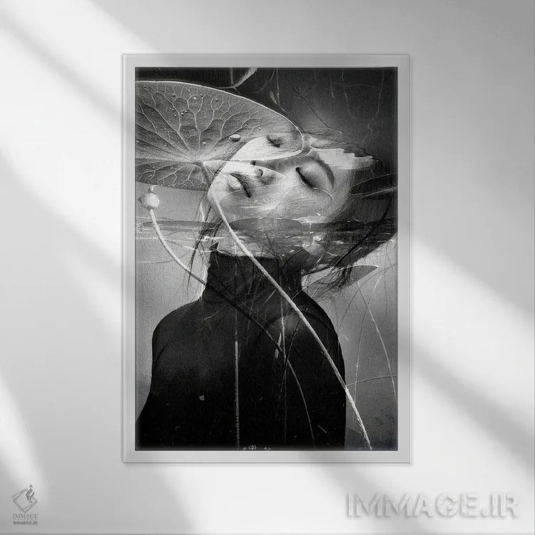 تابلو دکوراتیو حوری غرق شده اثر دومینیک بادوئل - نمای قابدار سفید