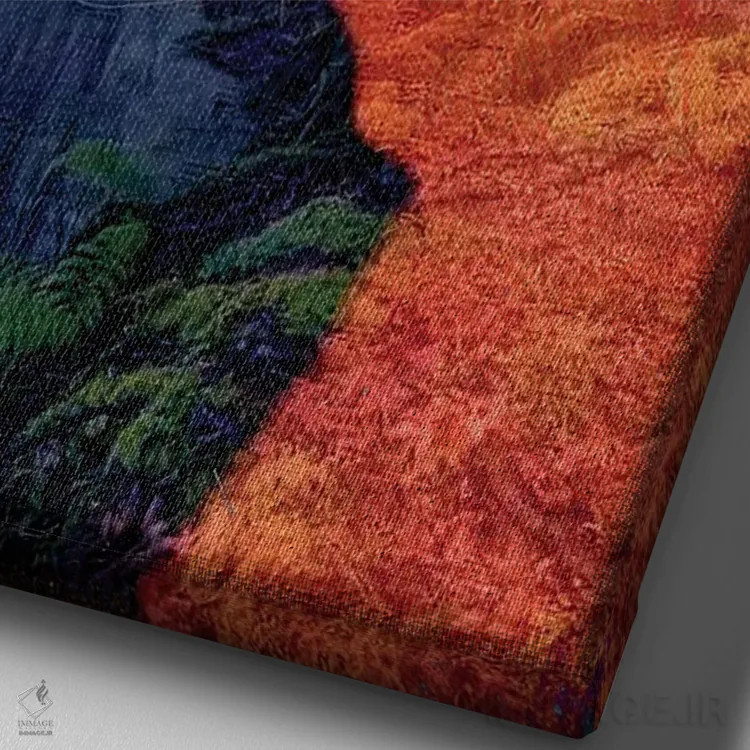 تابلو دکوراتیو حوری نارنجی اثر دومینیک بادوئل - نمای نزدیک بافت بوم