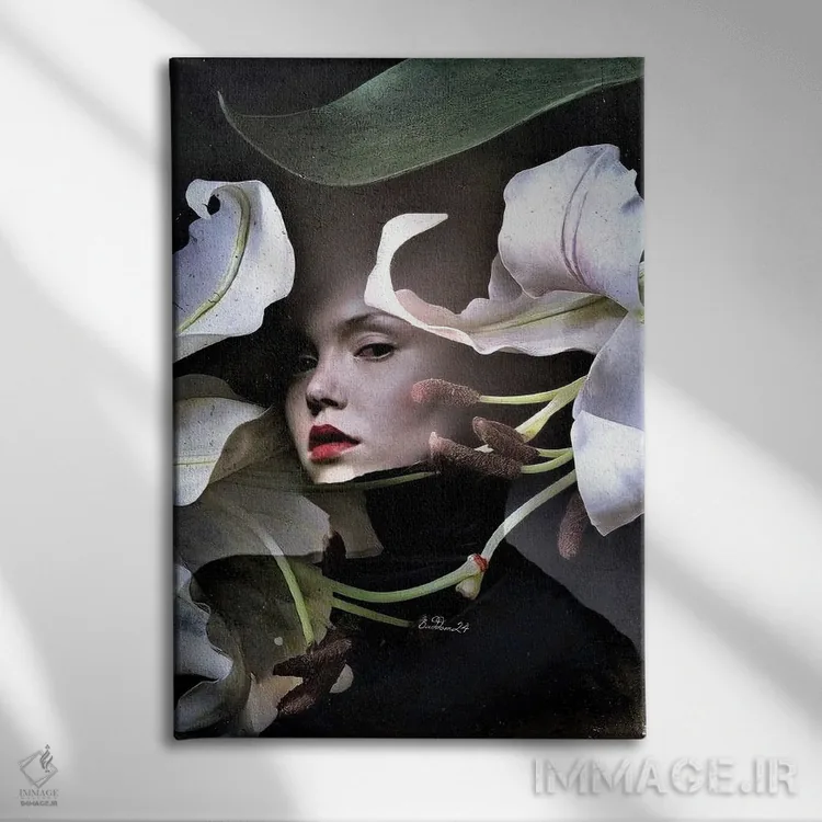 تابلو دکوراتیو سوسن اثر دومینیک بادوئل - نمای روبهرو روی دیوار