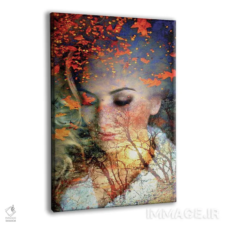 تابلو دکوراتیو حوضچه پاییزی اثر دومینیک بادوئل - نمای پرسپکتیو محصول