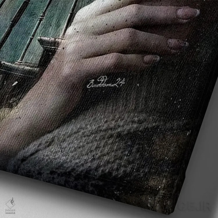 تابلو دکوراتیو کبرا اثر دومینیک بادوئل - نمای نزدیک بافت بوم