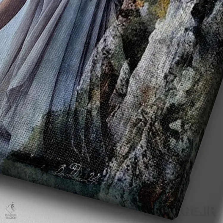 تابلو دکوراتیو قصه پریان اثر دومینیک بادوئل - نمای نزدیک بافت بوم