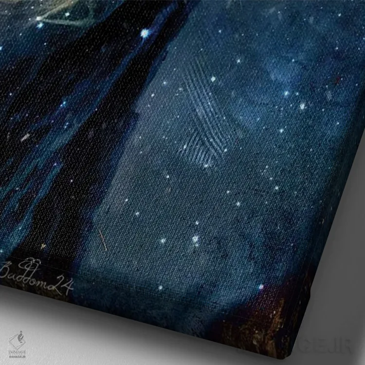 تابلو دکوراتیو پری کریسمس اثر دومینیک بادوئل - نمای نزدیک بافت بوم