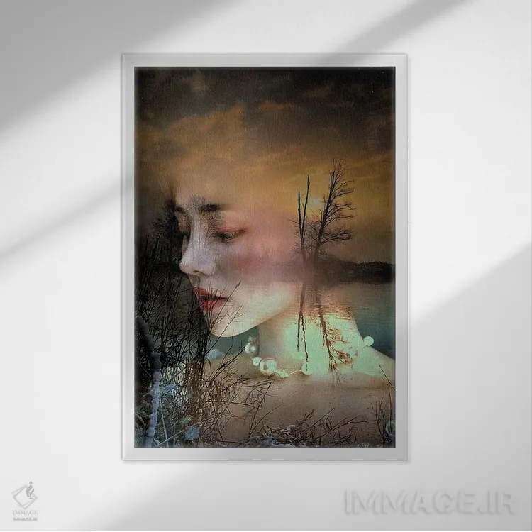 تابلو دکوراتیو انقلاب خورشیدی اثر دومینیک بادوئل - نمای قابدار سفید