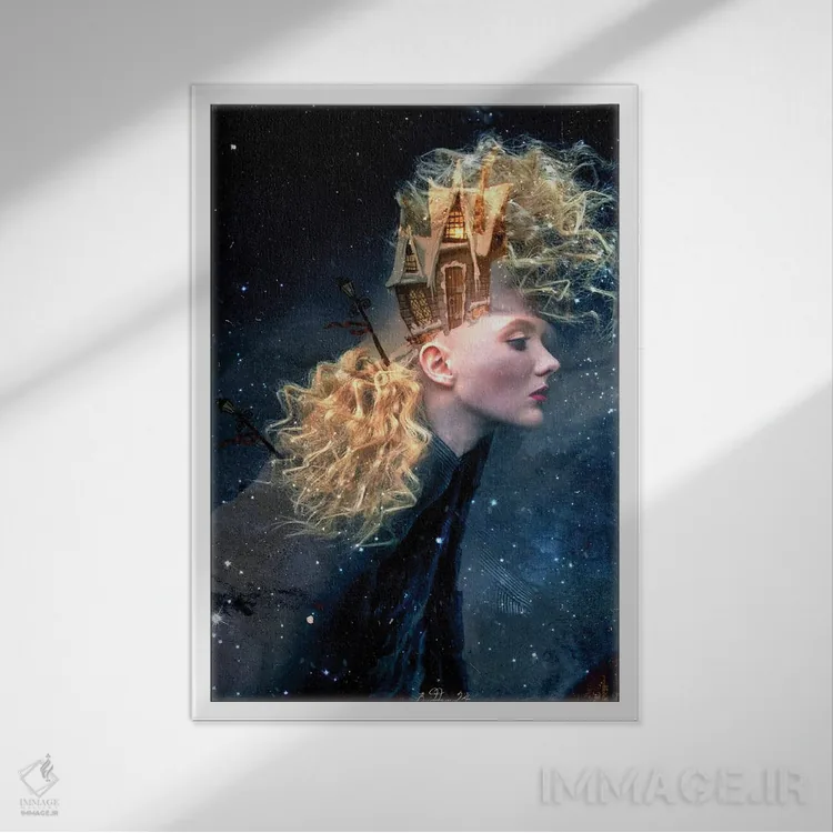 تابلو دکوراتیو پری کریسمس اثر دومینیک بادوئل - نمای قابدار سفید