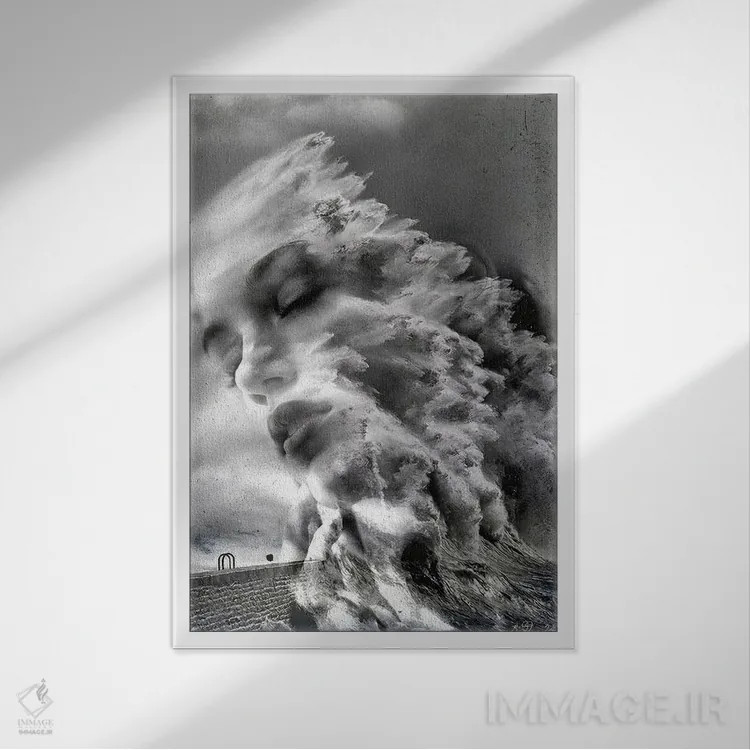 تابلو دکوراتیو تصادف اثر دومینیک بادوئل - نمای قابدار سفید