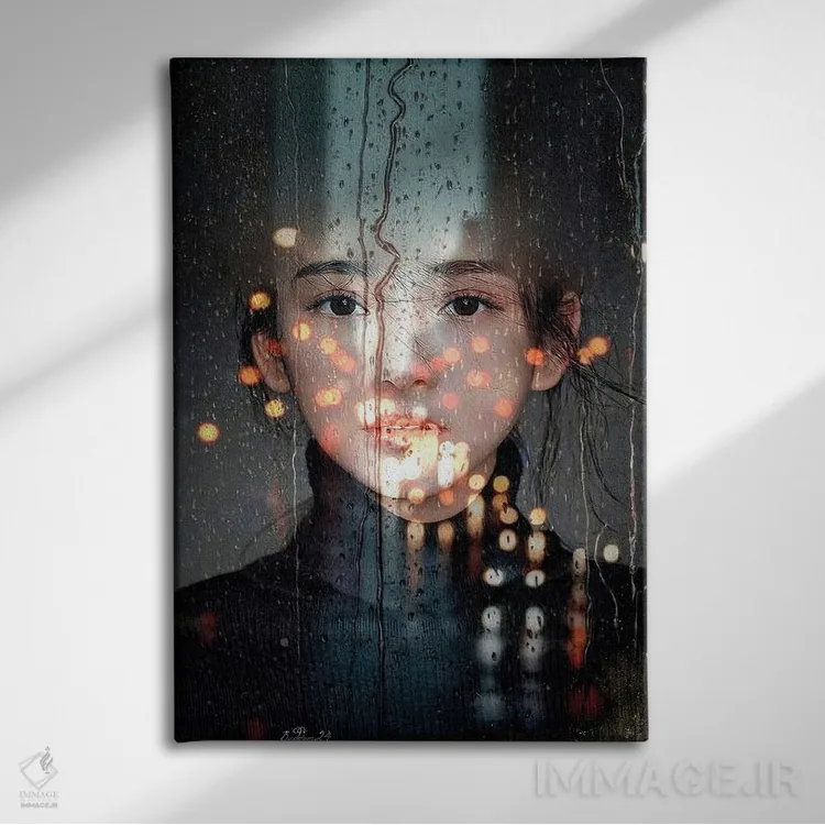 تابلو دکوراتیو چراغ ها روشن اثر دومینیک بادوئل - نمای روبهرو روی دیوار