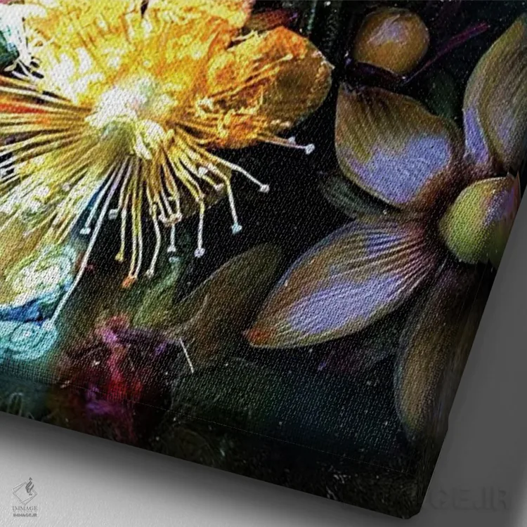 تابلو دکوراتیو کیمونو اثر دومینیک بادوئل - نمای نزدیک بافت بوم