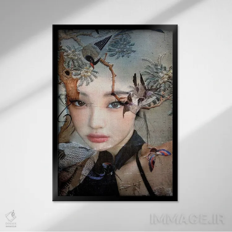 تابلو دکوراتیو پرنده بان کوچک اثر دومینیک بادوئل - نمای قابدار مشکی