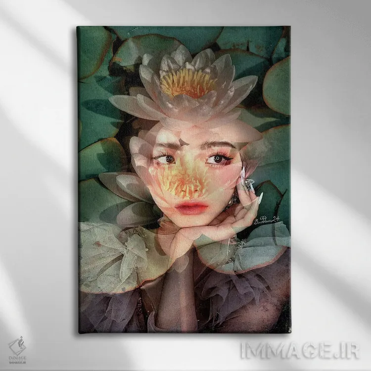 تابلو دکوراتیو پیرو، لوتوس کوچک اثر دومینیک بادوئل - نمای روبهرو روی دیوار