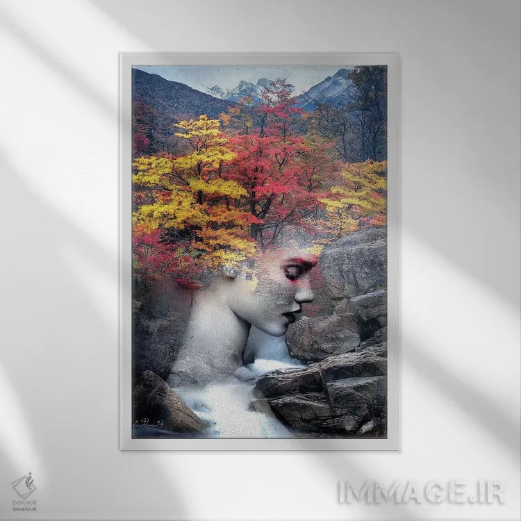 تابلو دکوراتیو پاییز همیشگی اثر دومینیک بادوئل - نمای قابدار سفید