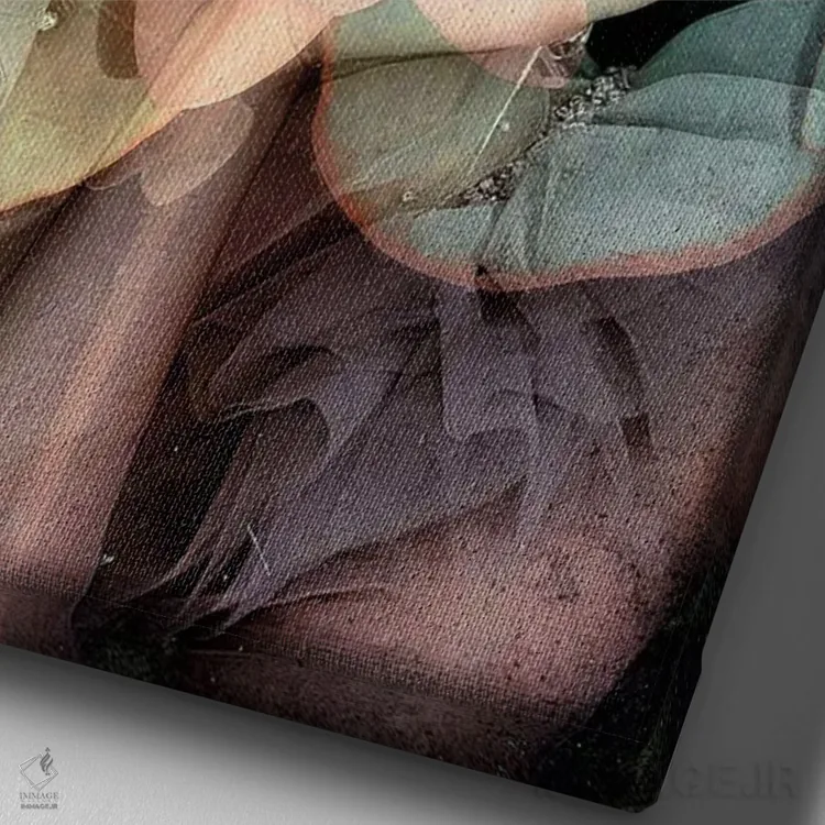 تابلو دکوراتیو پیرو، لوتوس کوچک اثر دومینیک بادوئل - نمای نزدیک بافت بوم