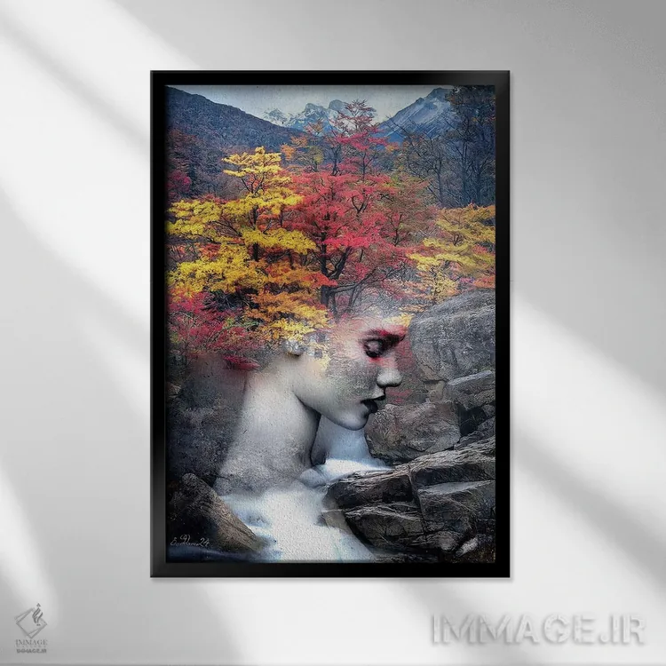 تابلو دکوراتیو پاییز همیشگی اثر دومینیک بادوئل - نمای قابدار مشکی