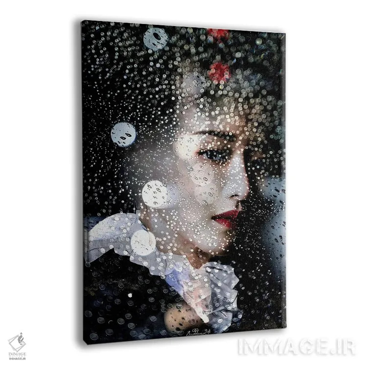 تابلو دکوراتیو گیشای قطره باران اثر دومینیک بادوئل - نمای پرسپکتیو محصول