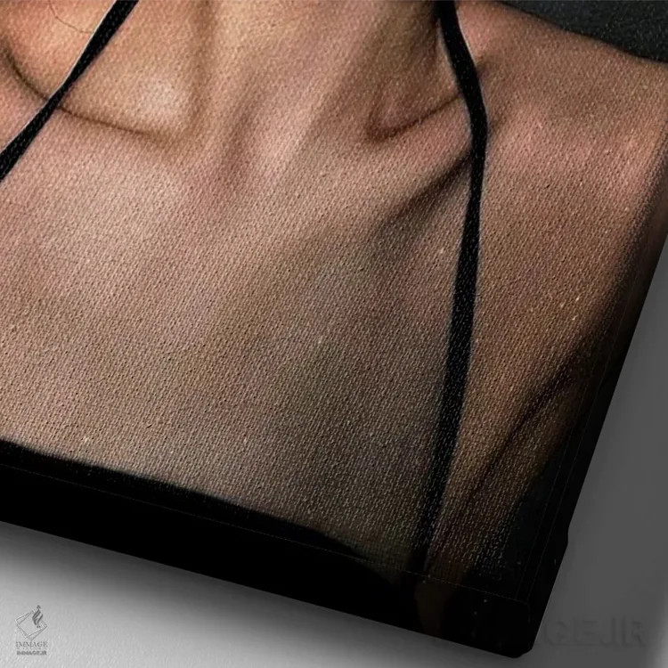 تابلو دکوراتیو دختر گل فروش اثر دومینیک بادوئل - نمای نزدیک بافت بوم