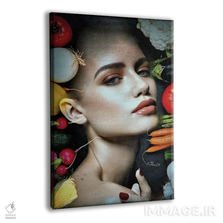 تابلو دکوراتیو سبزی فروش اثر دومینیک بادوئل - نمای پرسپکتیو محصول