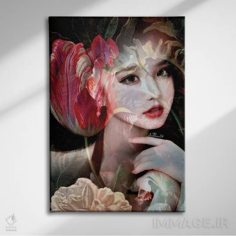 تابلو دکوراتیو لاله اثر دومینیک بادوئل - نمای روبهرو روی دیوار